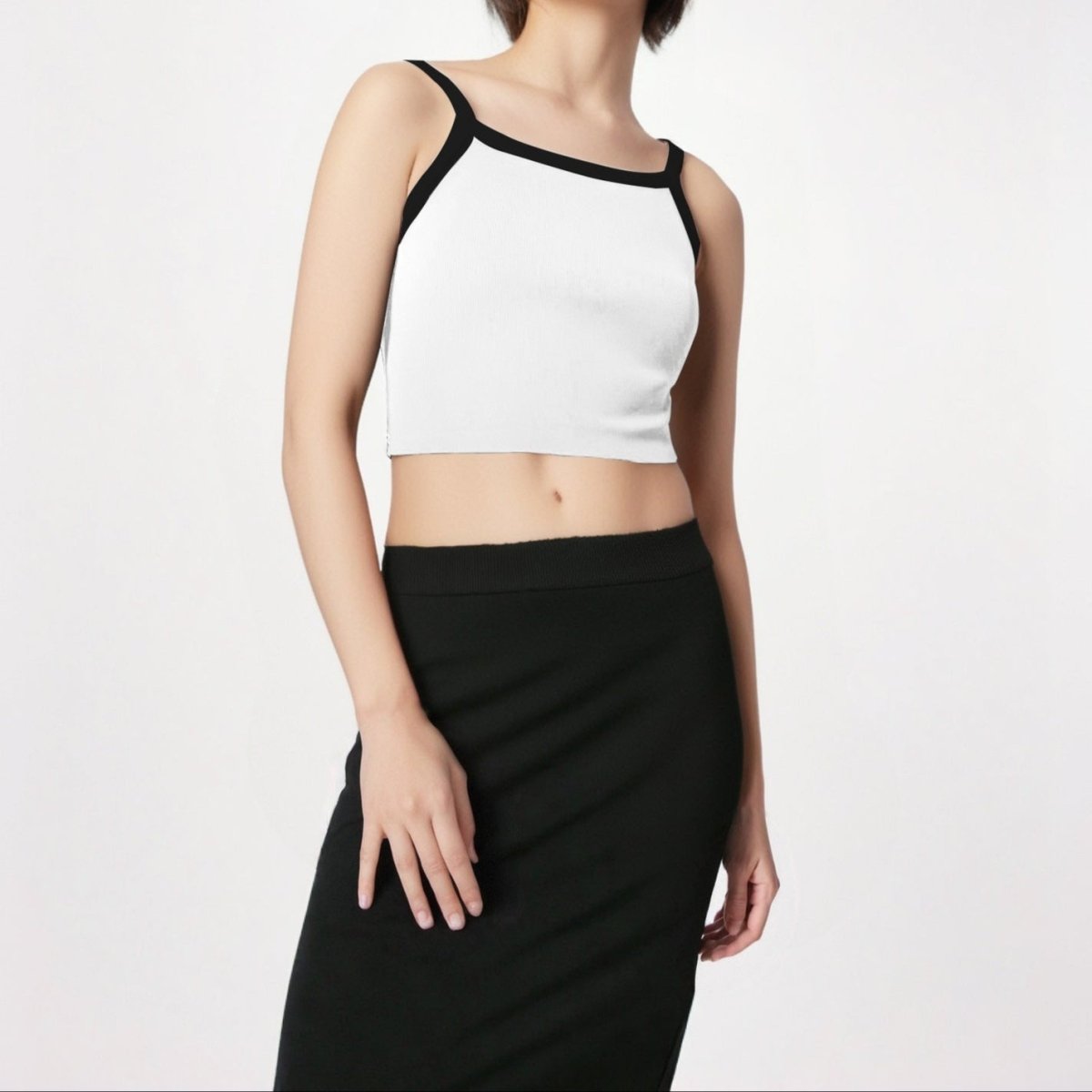 Contrast Edge Built - In Bra Tank – Bold Lines, Seamless Support! - Zero Bra