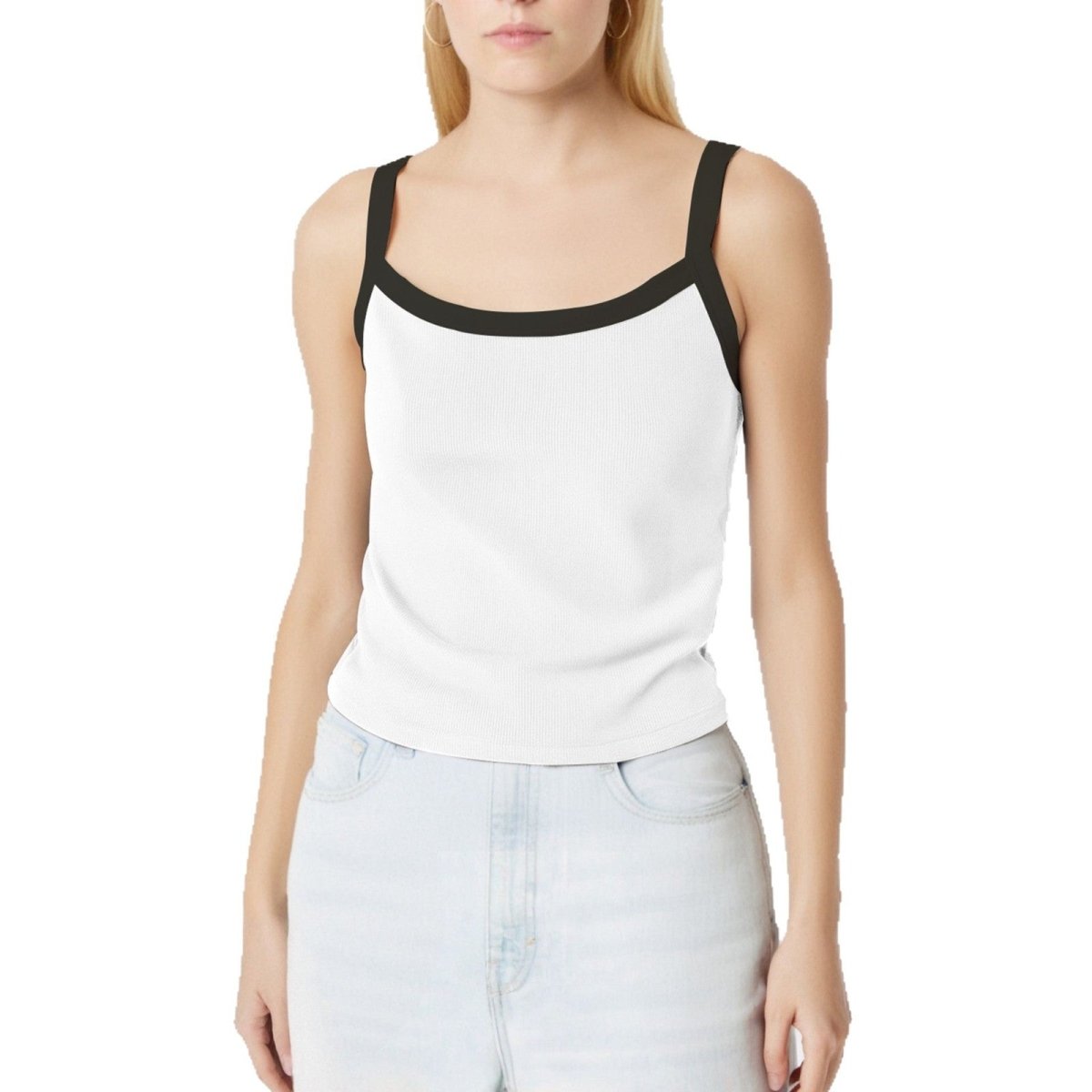 Contrast Edge Built - In Bra Tank – Bold Lines, Seamless Support! - Zero Bra