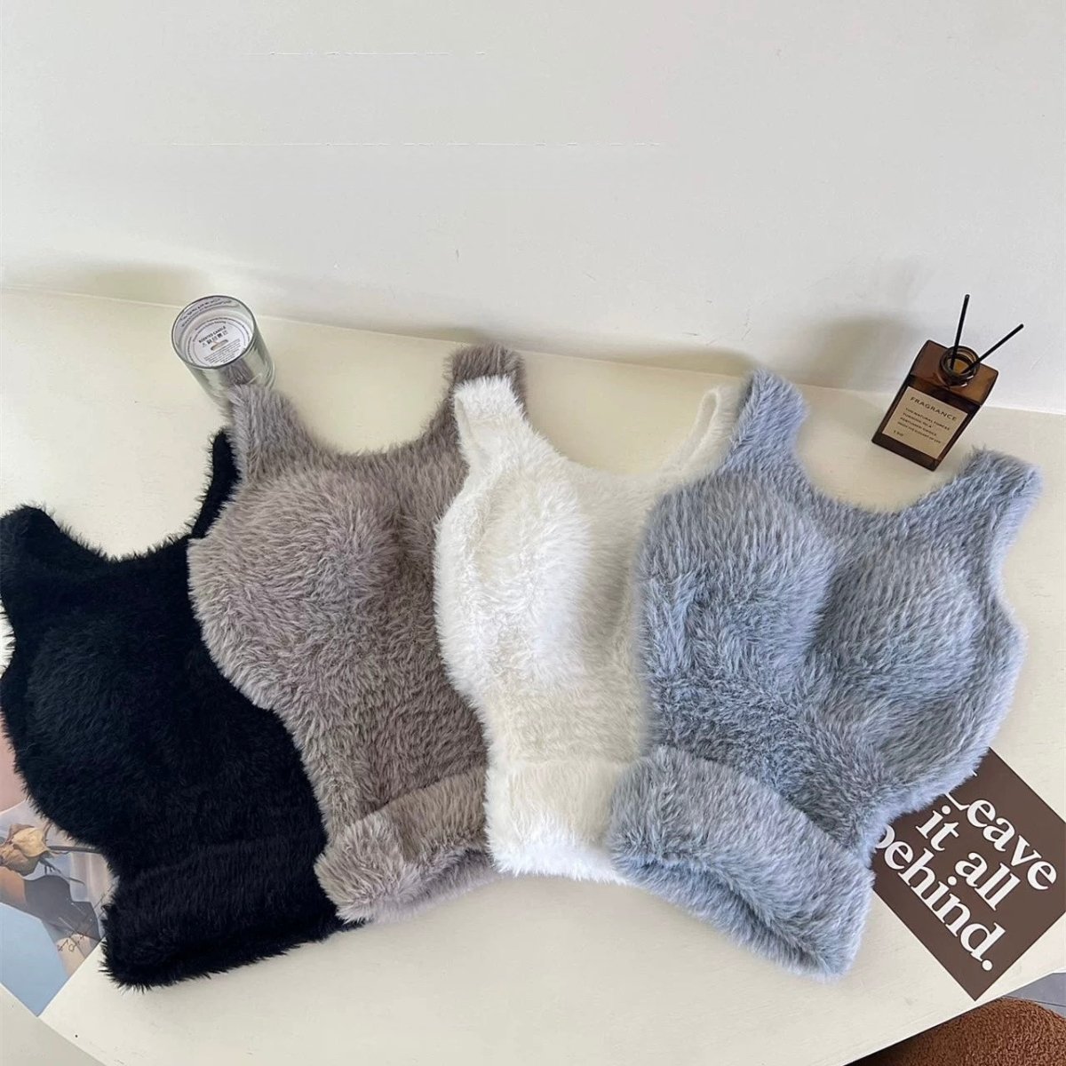Cozy Fuzzy Built - In Bra Top – Soft & Warm - Zero Bra