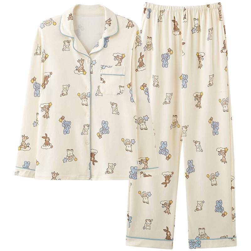 Cream Teddy Maternity & Nursing Padded PJ Set – Mama Cozy & Cute - Zero Bra