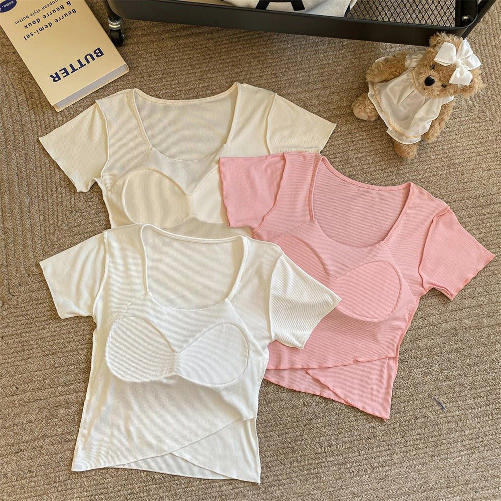 Cute Kitty Print Built - In Bra Top – Fun & Comfy - Zero Bra