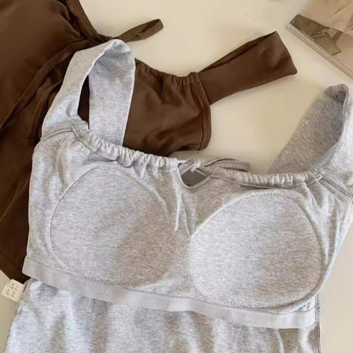 Cute Ribbon - Tie Built - In Bra Tank – Playful & Stylish - Zero Bra