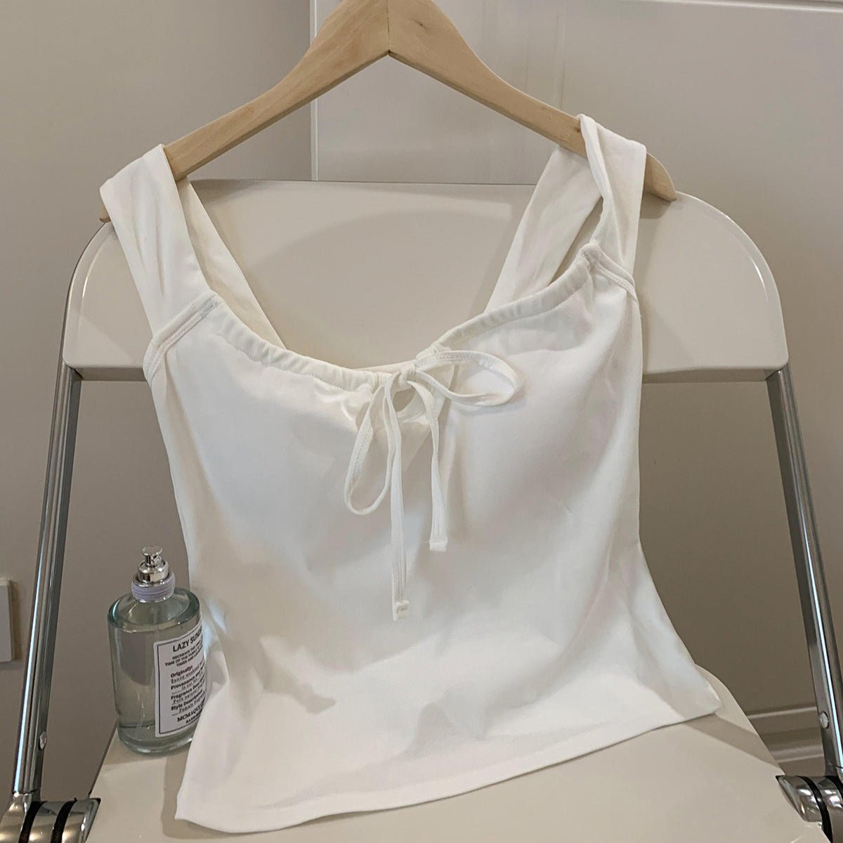 Cute Ribbon - Tie Built - In Bra Tank – Playful & Stylish - Zero Bra