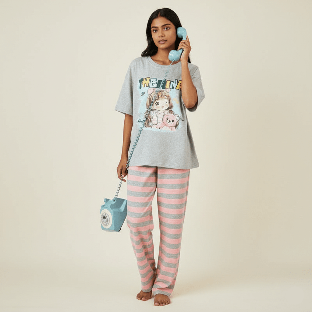 Dreamy Anime Girl PJ Set – With Padded Sweet Comfort - Zero Bra