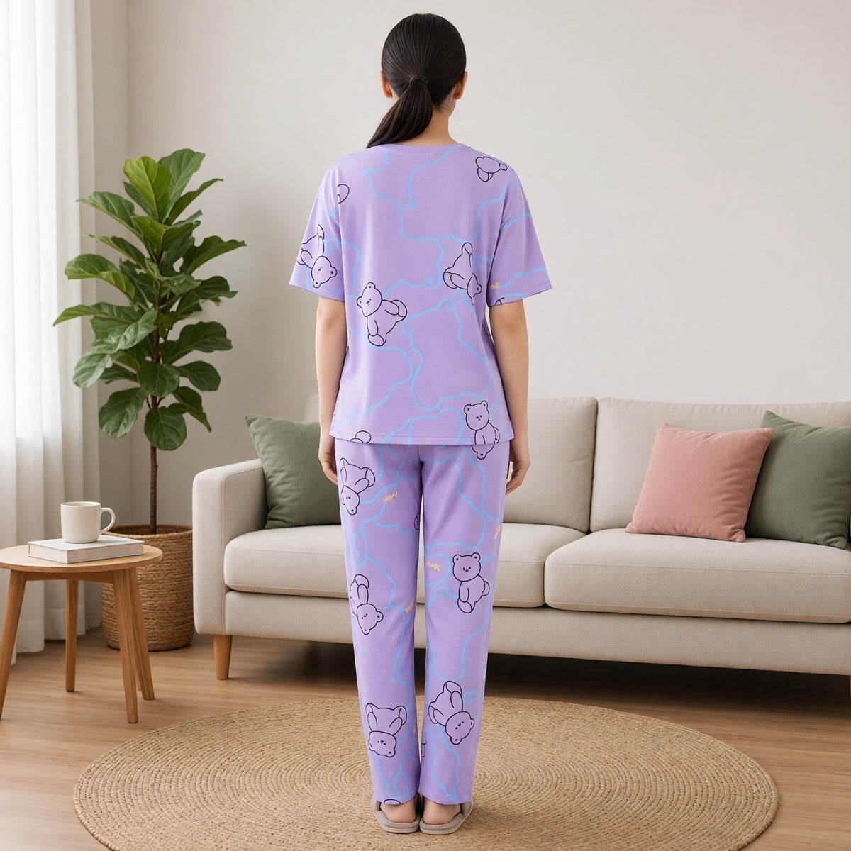 Dreamy Teddy Padded Night Suit