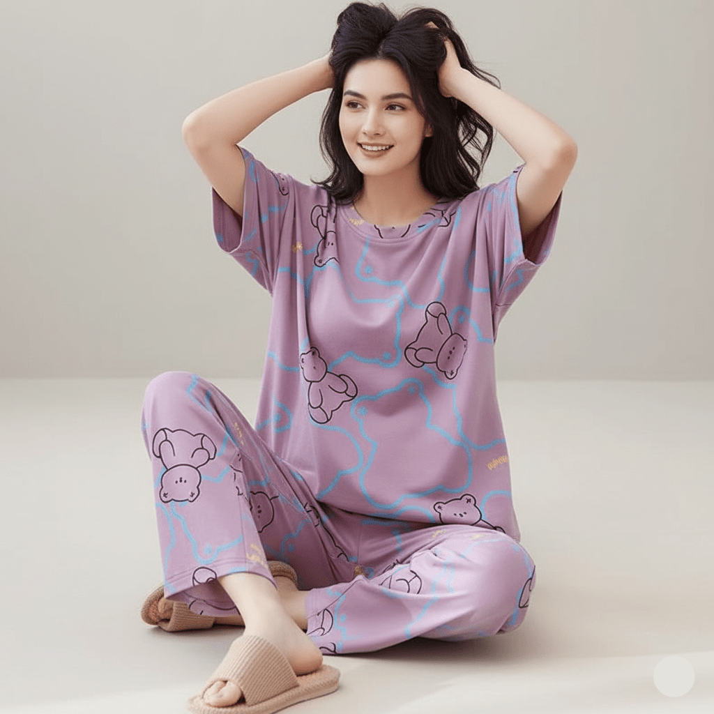 Dreamy Teddy PJ Set – With Padded Comfort - Zero Bra
