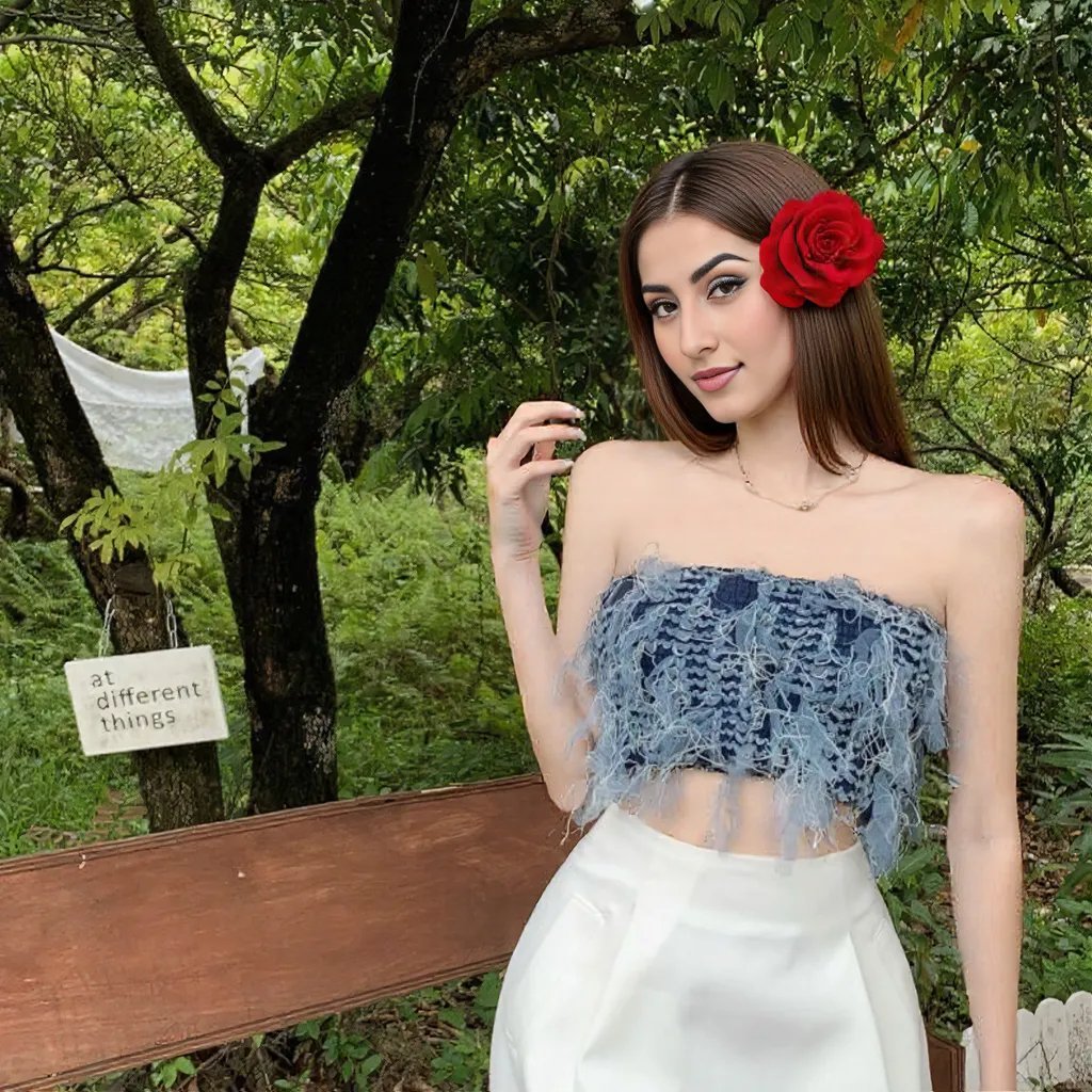 Edgy Chic Frayed Tube Top With Built In Bra - Zero Bra