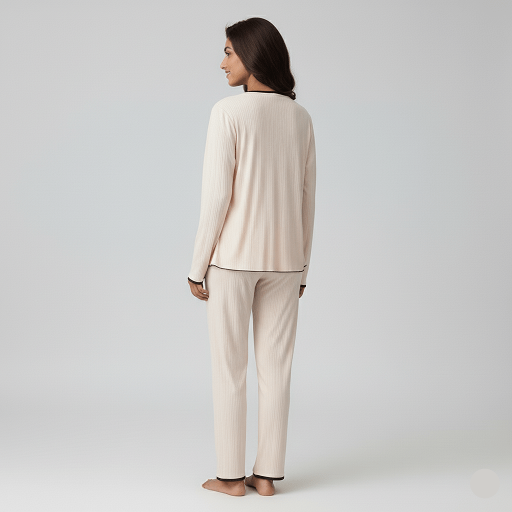 Elegant 3 - Piece Padded Pajama Set – Cozy & Chic - Zero Bra