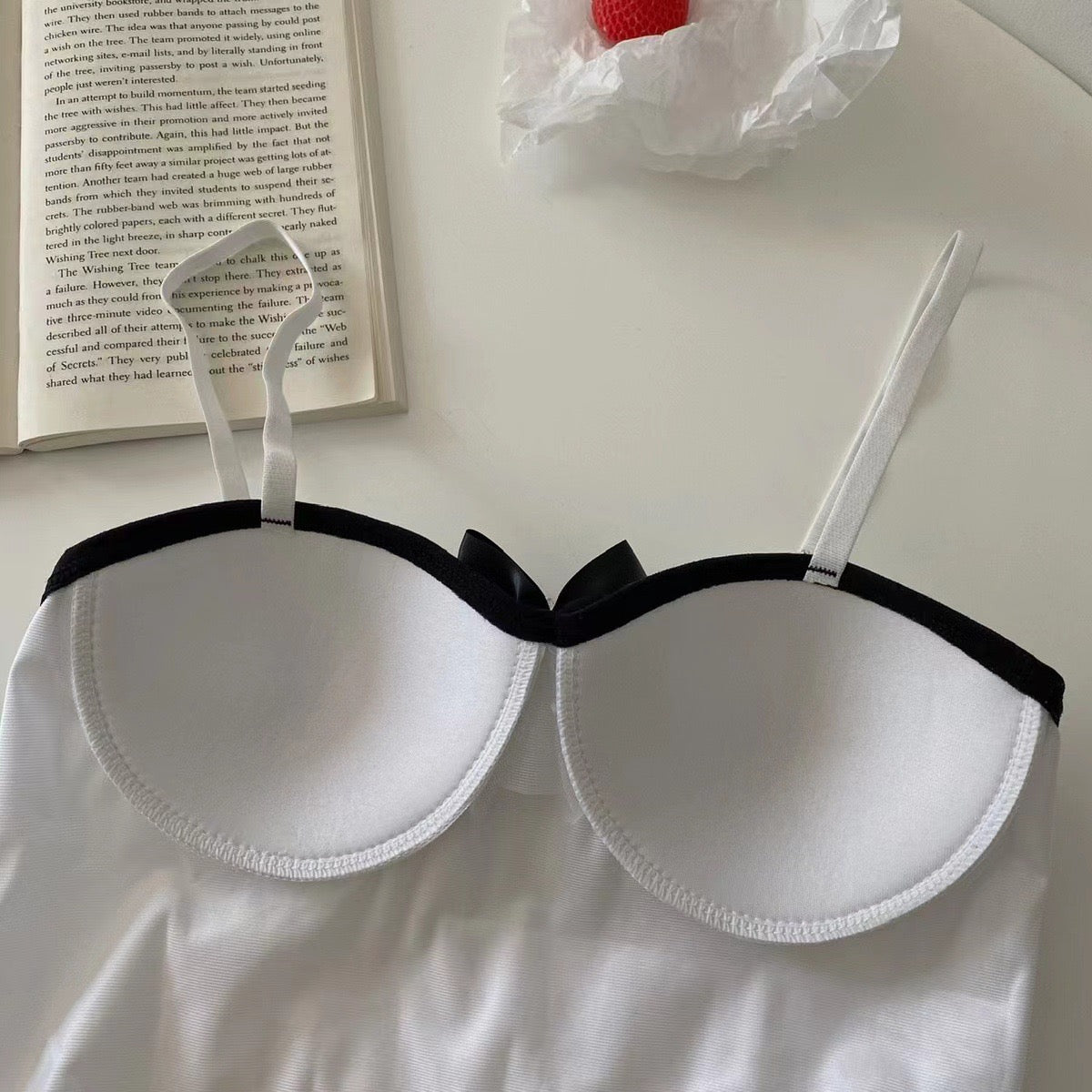 Elegant Bow - Tie Built - In Bra Bustier – Chic & Feminine - Zero Bra