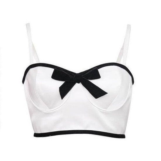 Elegant Bow - Tie Built - In Bra Bustier – Chic & Feminine - Zero Bra