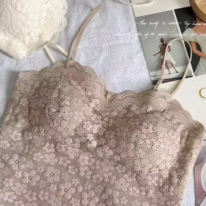 Elegant Floral Lace Built - In Bra Cami β Romantic & Chic - Zero Bra