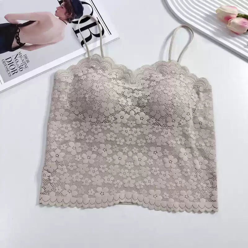 Elegant Floral Lace Built - In Bra Cami β Romantic & Chic - Zero Bra