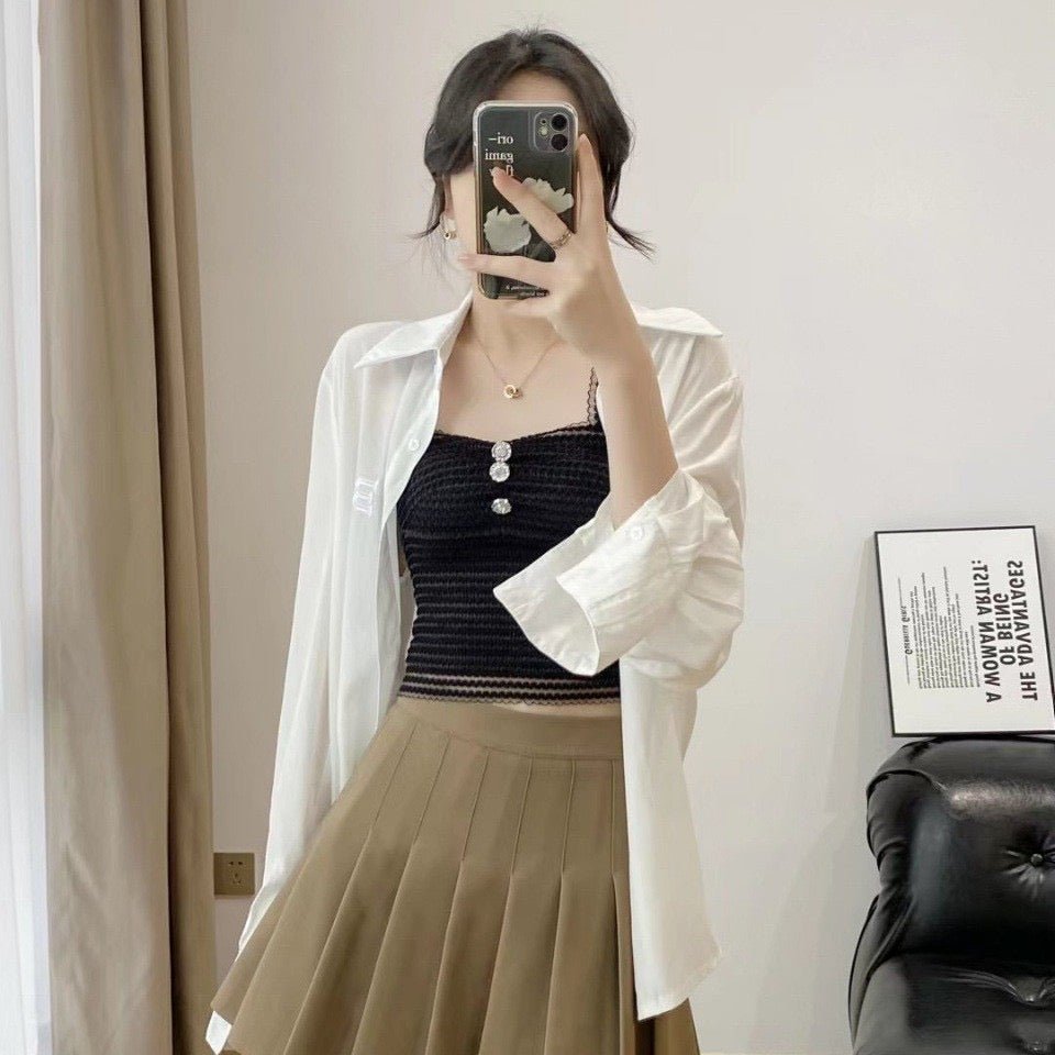 Elegant Knit Built - In Bra Top – Vintage Chic & Feminine - Zero Bra