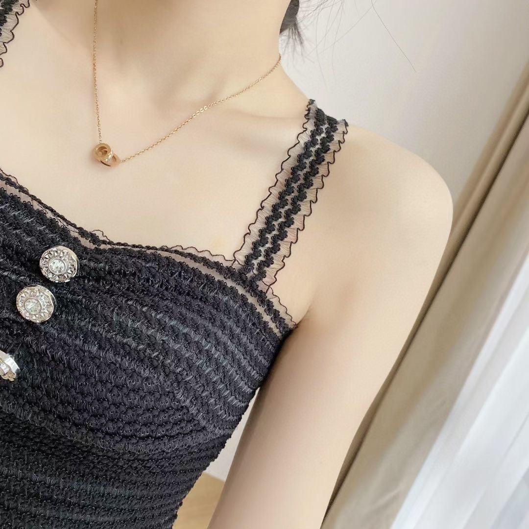 Elegant Knit Built - In Bra Top – Vintage Chic & Feminine - Zero Bra