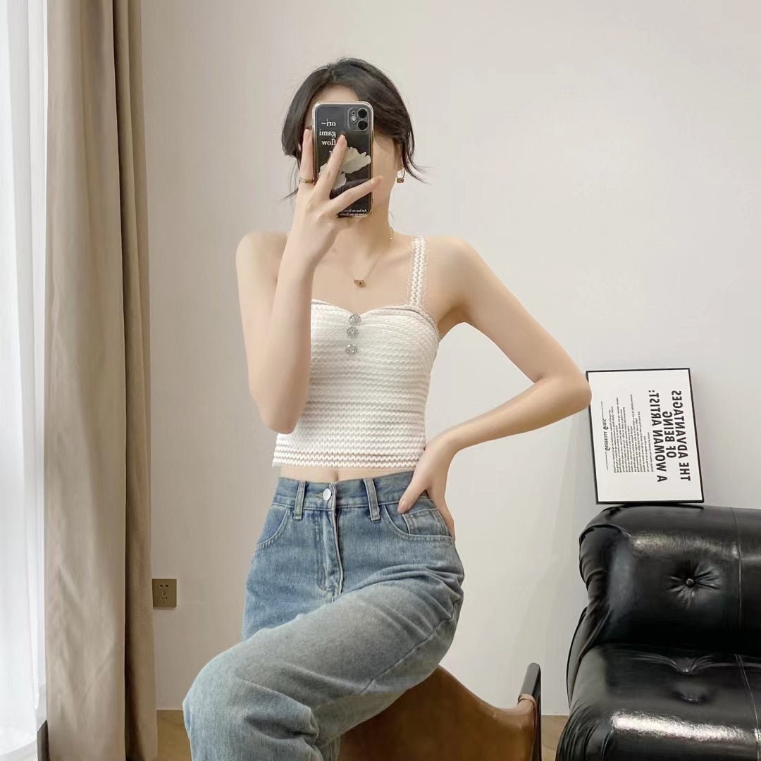 Elegant Knit Built - In Bra Top – Vintage Chic & Feminine - Zero Bra