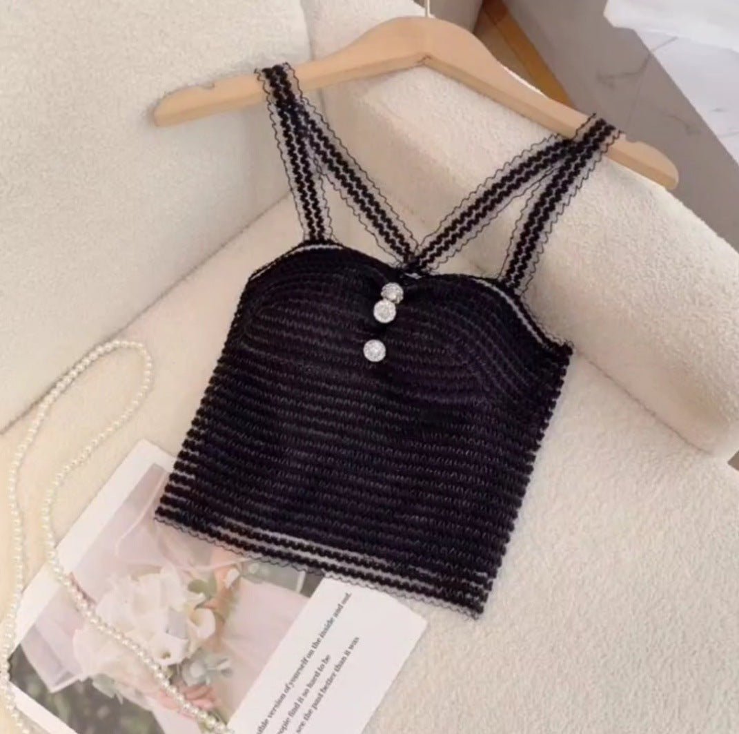 Elegant Knit Built - In Bra Top – Vintage Chic & Feminine - Zero Bra