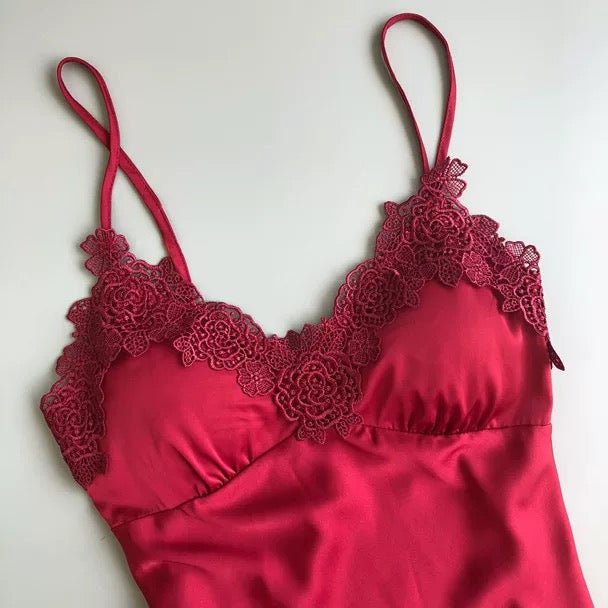 Elegant Satin Slip Dress with Built - in Bra β Luxe Comfort Meets Sophistication - Zero Bra