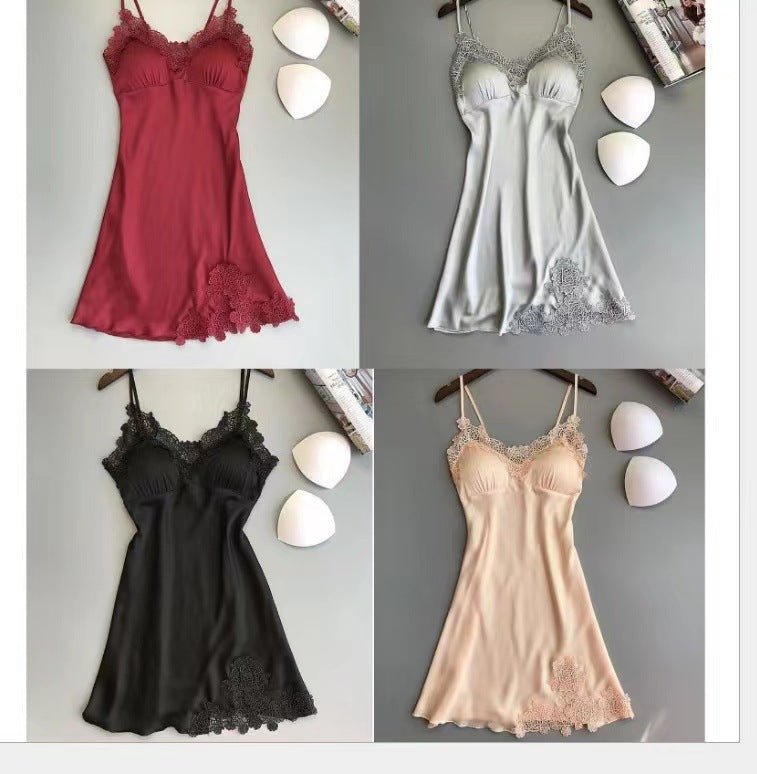 Elegant Satin Slip Dress with Built - in Bra – Luxe Comfort Meets Sophistication - Zero Bra