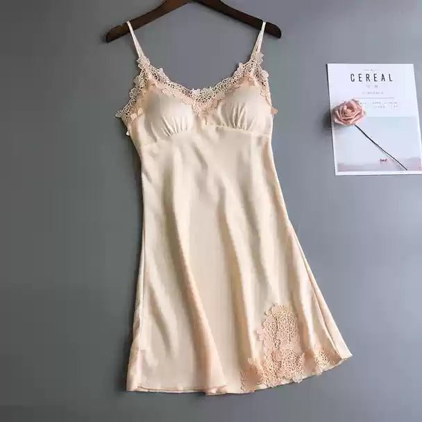 Elegant Satin Slip Dress with Built - in Bra – Luxe Comfort Meets Sophistication - Zero Bra