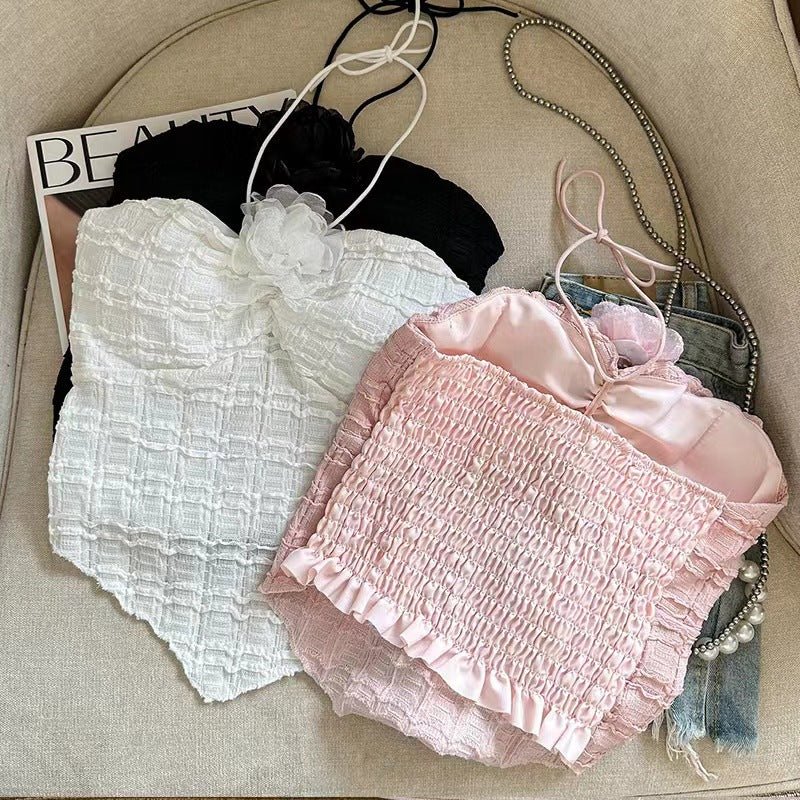 Elegant Smocked Built - In Bra Camisole – Feminine & Flirty - Zero Bra