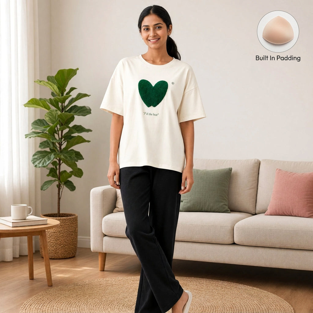 Emerald Heart 3-Piece Padded Night Suit
