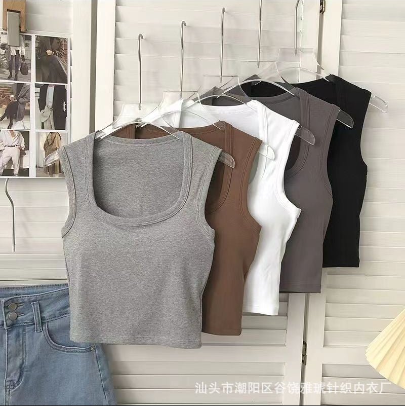 Essential Built - In Bra Tank Tops - Neutral Tones - Zero Bra