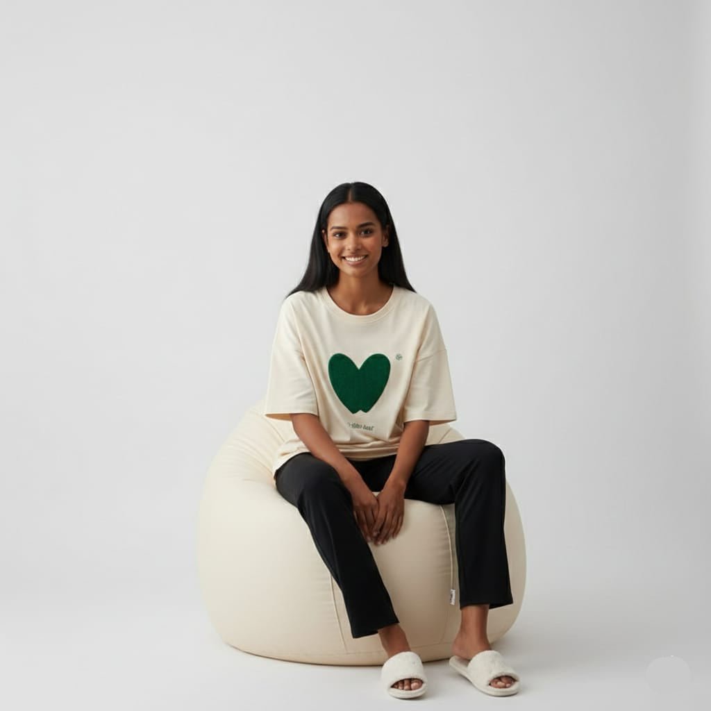 Evergreen Heart PJ Set – With Padded Bliss - Zero Bra