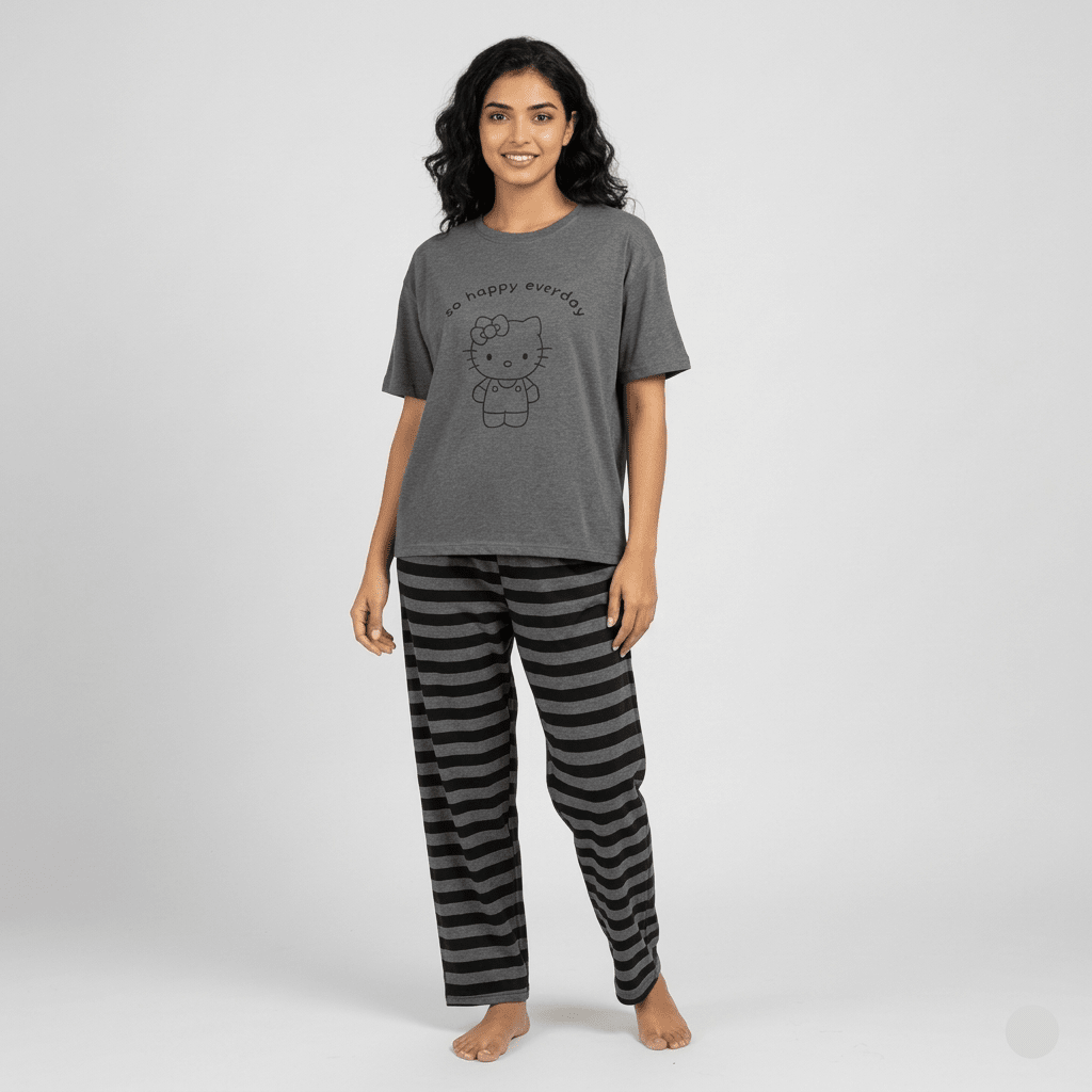 Everyday Kitty Comfort PJ Set – With Padded Ease - Zero Bra