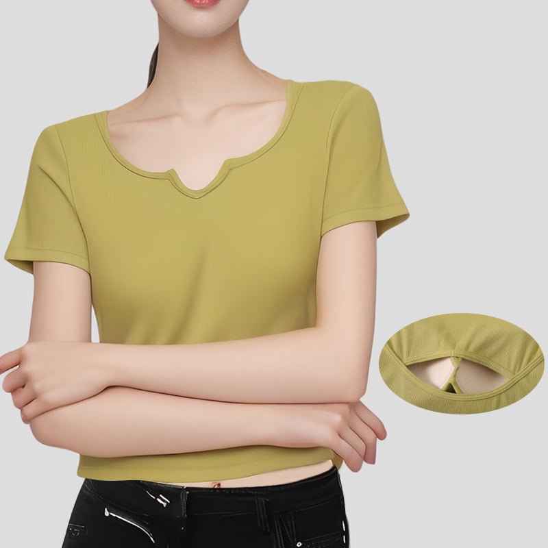 Flirt & Flow Built - In Bra Tee – Effortlessly Cool, Endlessly Versatile! - Zero Bra