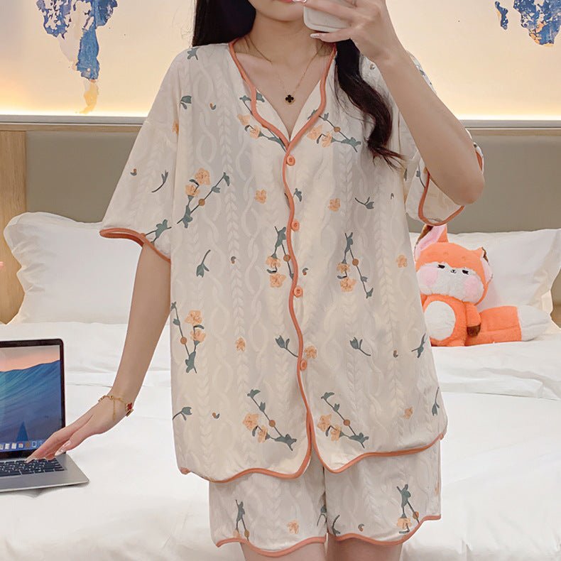 Floral Dream Pajama Set โ With Built - In Bra Magic! - Zero Bra