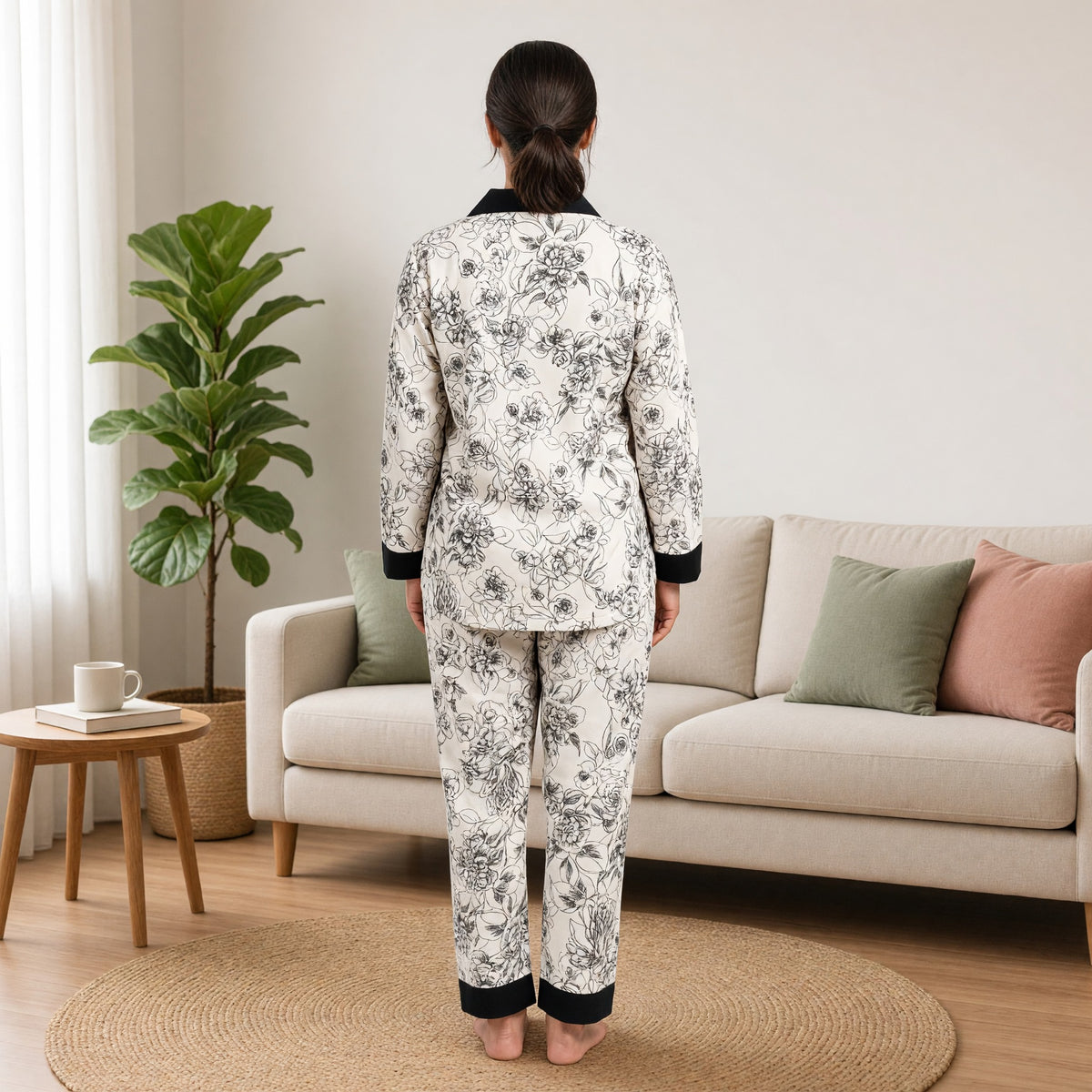 Floral Elegance Padded Feeding Night Suit
