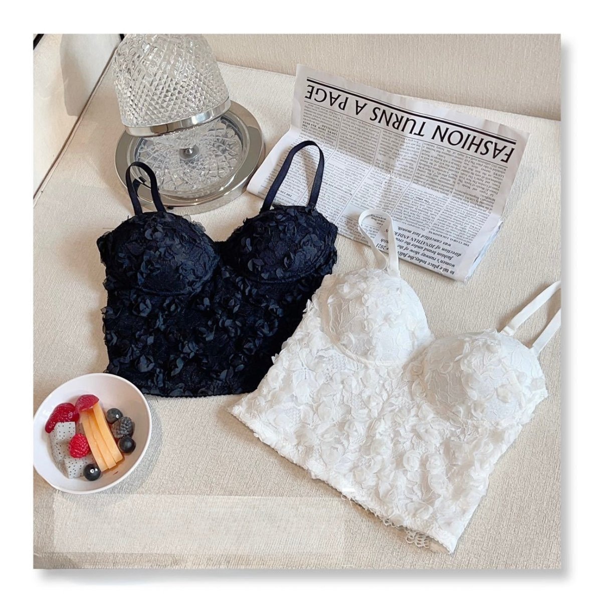 Floral Lace Built - In Bra Top – Elegant & Romantic - Zero Bra