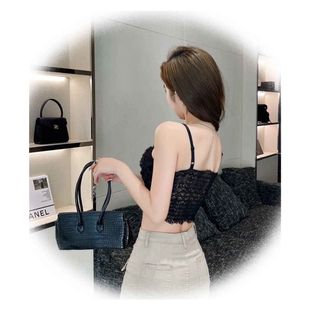 Floral Lace Built - In Bra Top β Elegant & Romantic - Zero Bra