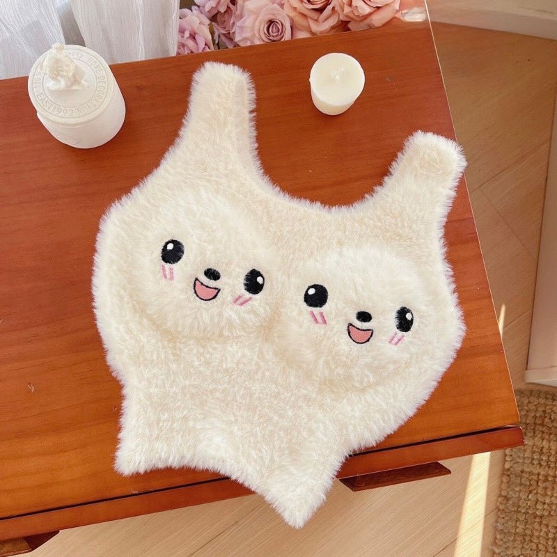 Fluffy Friend Built-in Bra Top, Laugh face