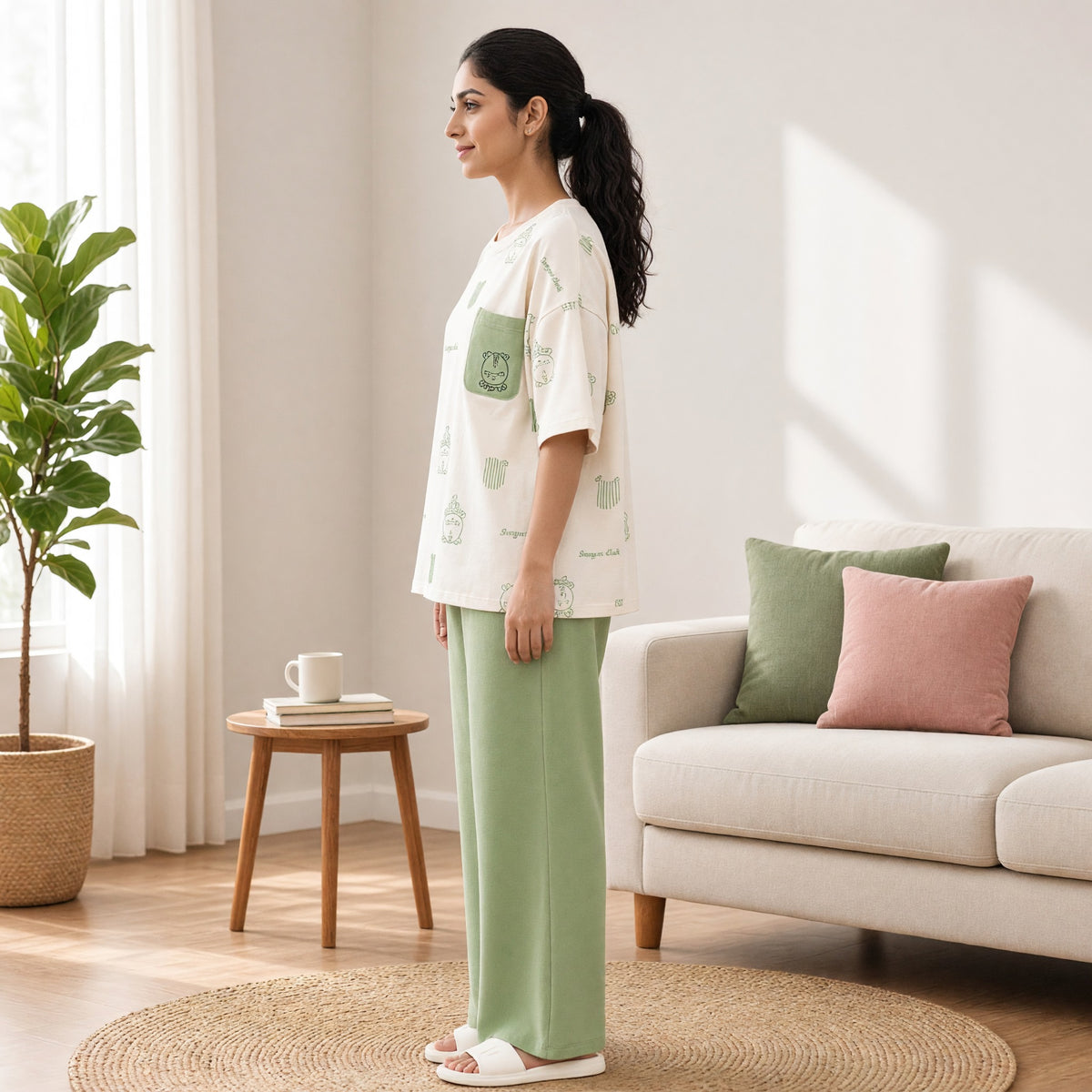 Froggy Garden Padded Night Suit
