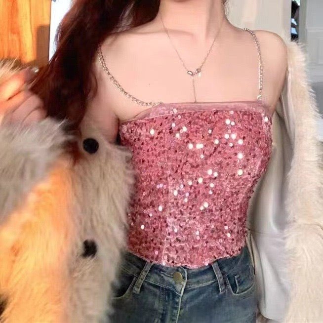 Glam Sequin Party Cami β Shine Bright, Feel Bold - Zero Bra