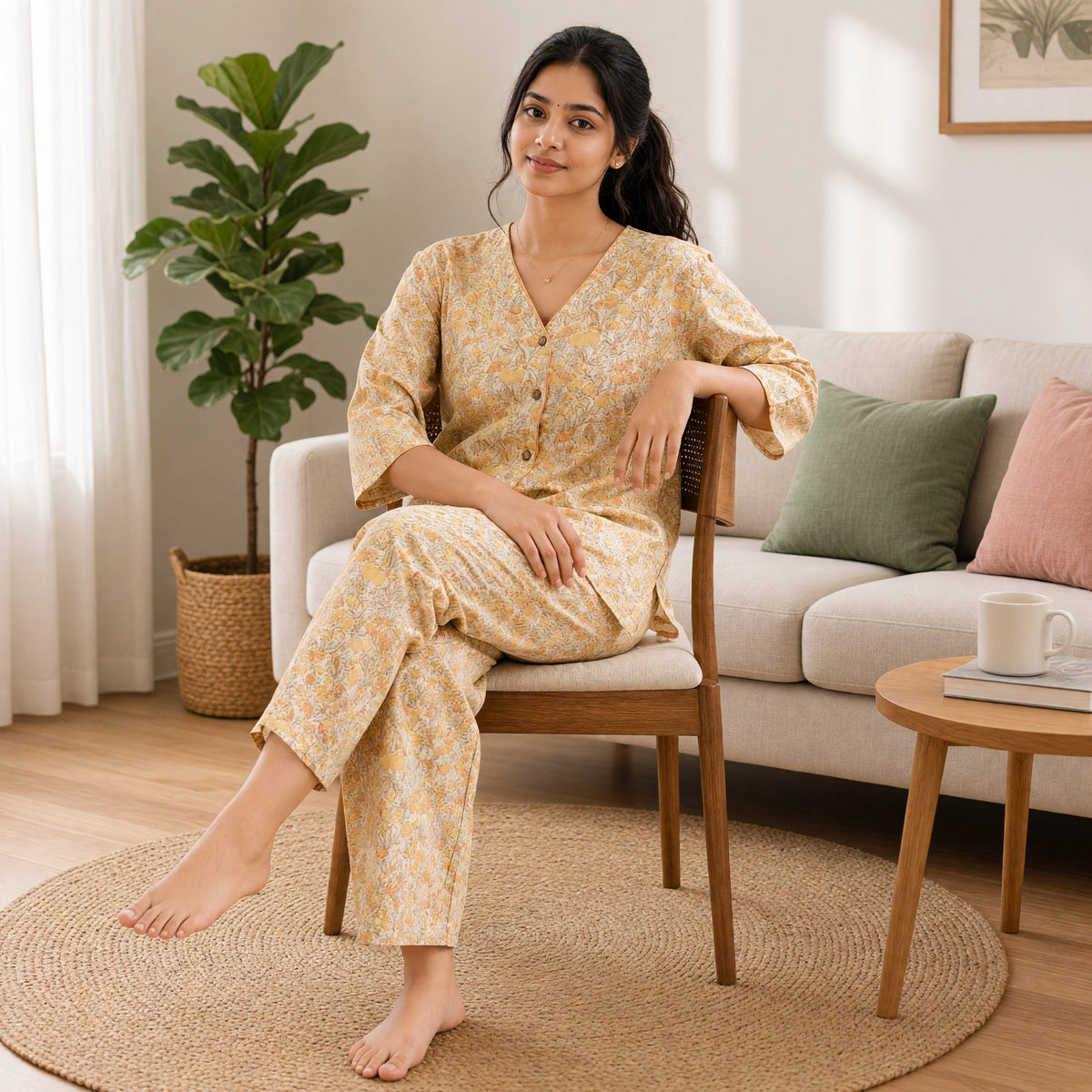 Golden Meadow Padded Night Suit