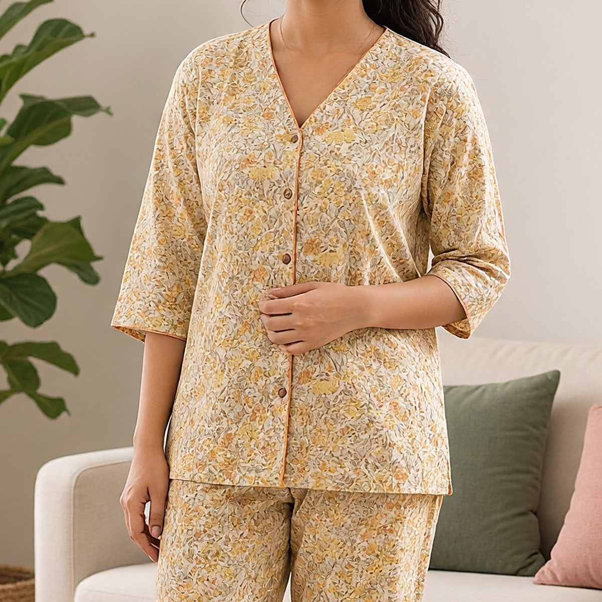 Golden Meadow Padded Night Suit