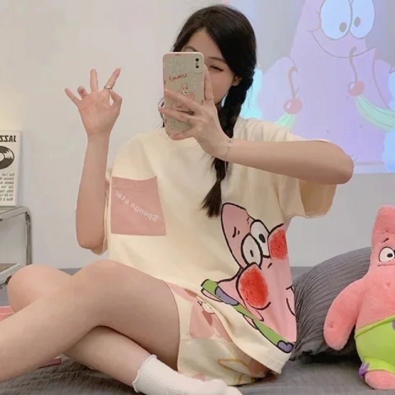 Goofy Starfish Built - In Bra PJ Set – Blush Patrick Vibes - Zero Bra