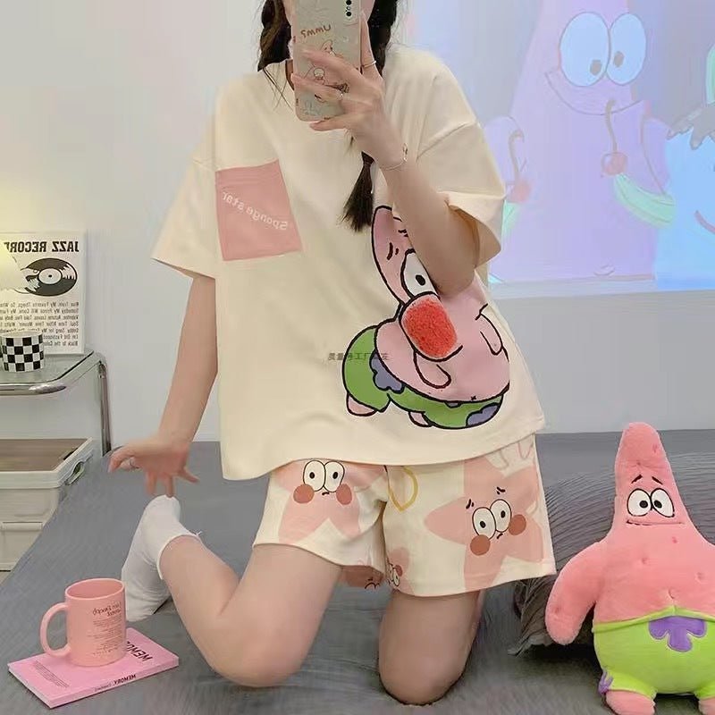 Goofy Starfish Built - In Bra PJ Set – Blush Patrick Vibes - Zero Bra