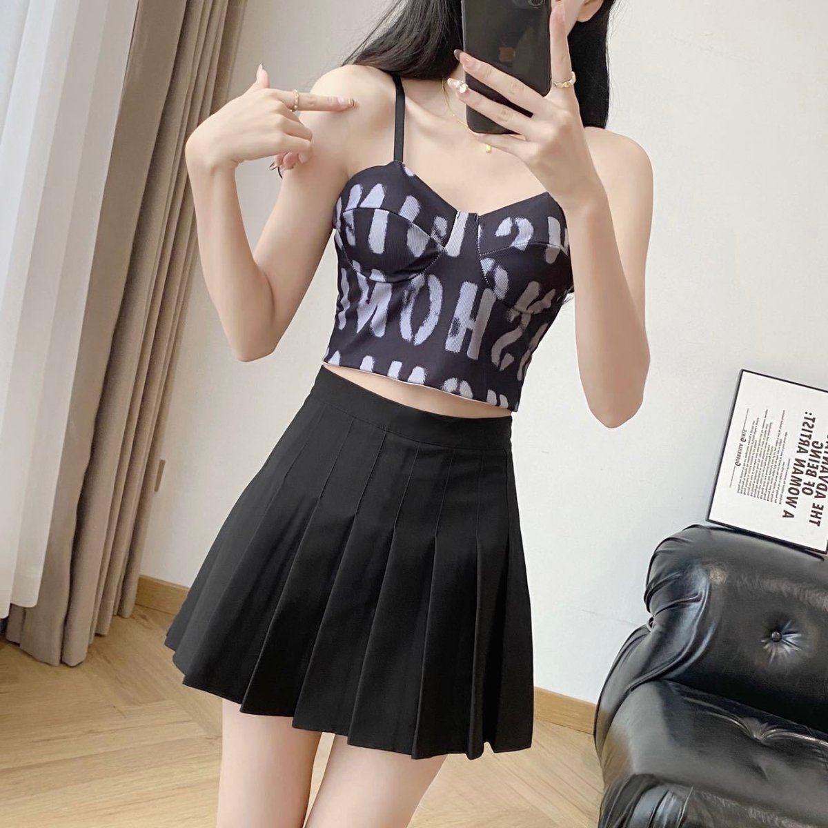 Graffiti Print Fuzzy Built - In Bra Cami – Streetwear Meets Coz - Zero Bra