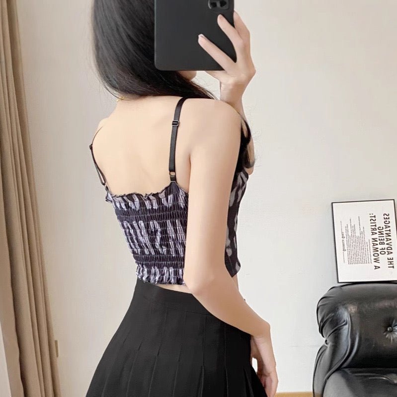 Graffiti Print Fuzzy Built - In Bra Cami – Streetwear Meets Coz - Zero Bra