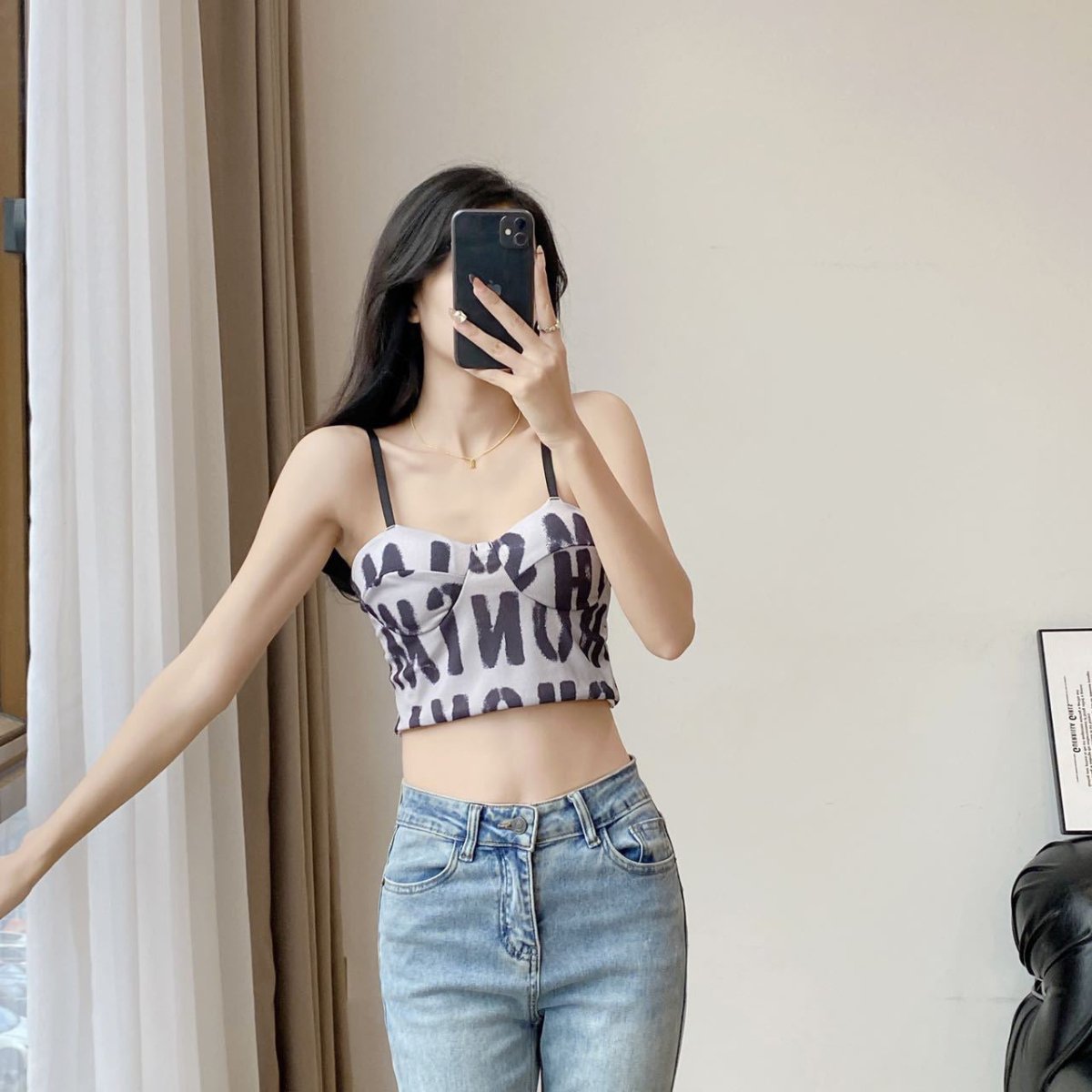 Graffiti Print Fuzzy Built - In Bra Cami – Streetwear Meets Coz - Zero Bra