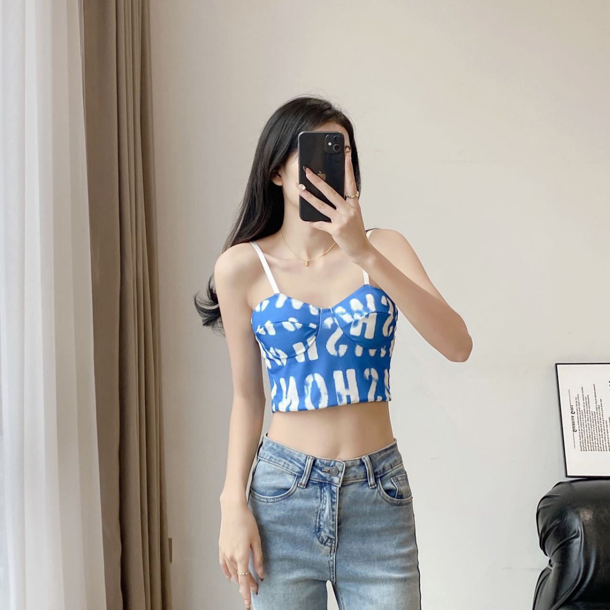 Graffiti Print Fuzzy Built - In Bra Cami – Streetwear Meets Coz - Zero Bra