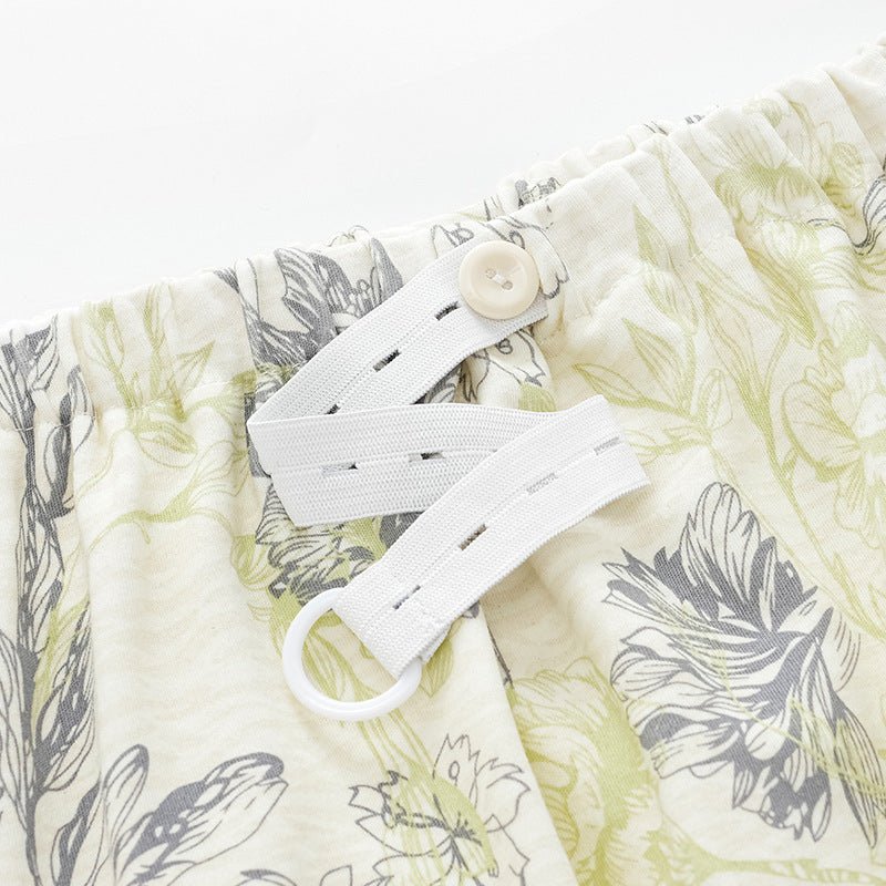 Green Floral Maternity & Nursing Padded PJ Set – Fresh Comfort & Bra - Free Ease - Zero Bra