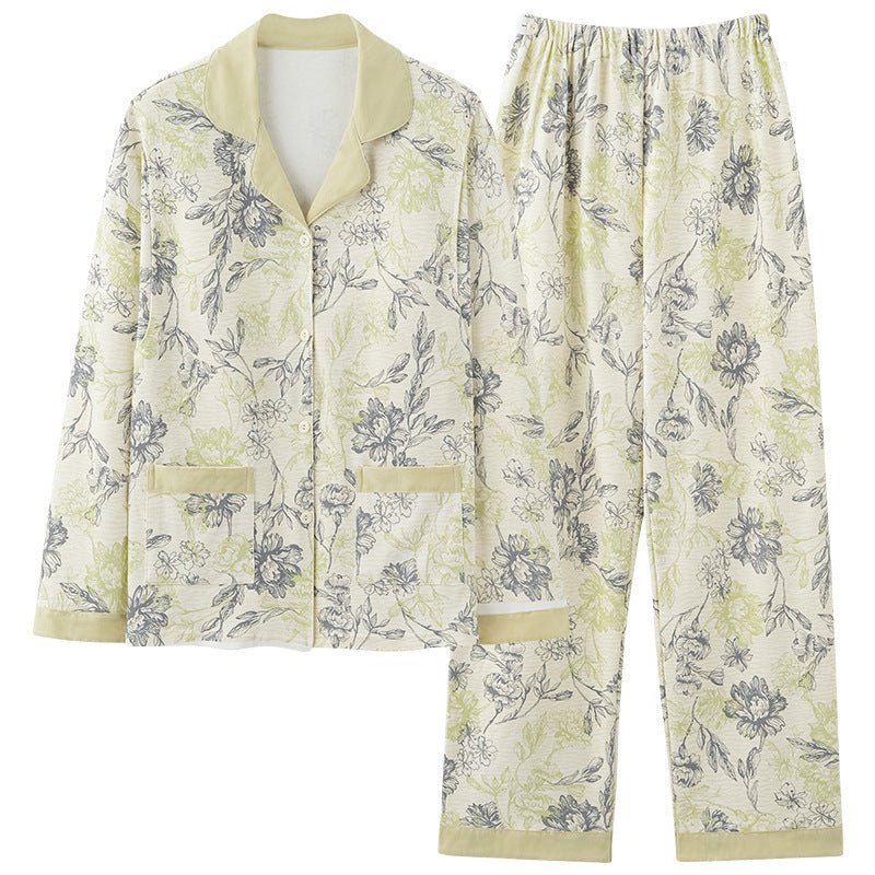 Green Floral Maternity & Nursing Padded PJ Set – Fresh Comfort & Bra - Free Ease - Zero Bra