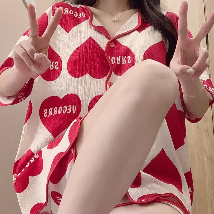 Heart Pop Button - Down Set – With Padded Love Mode - Zero Bra