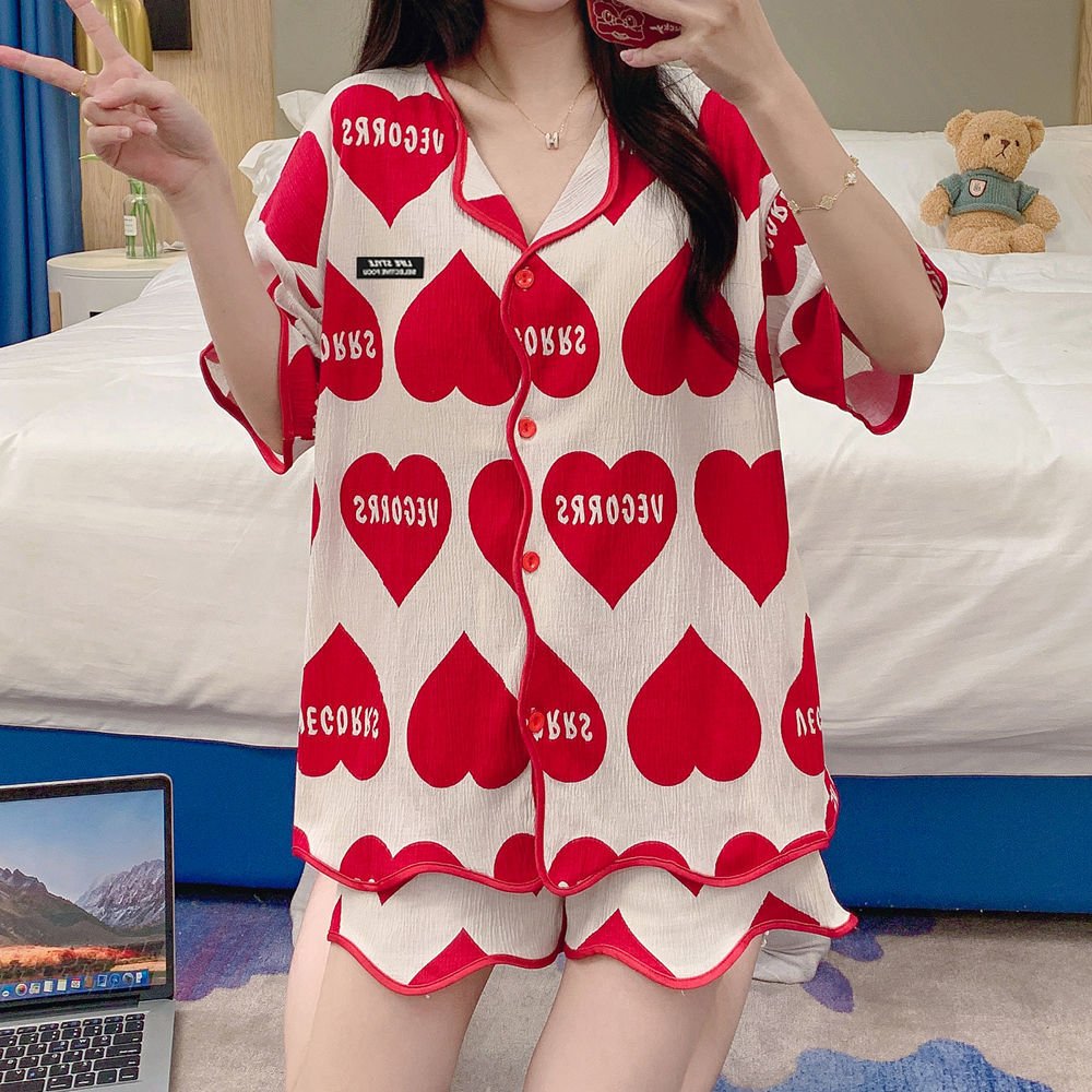 Heart Pop Button - Down Set – With Padded Love Mode - Zero Bra