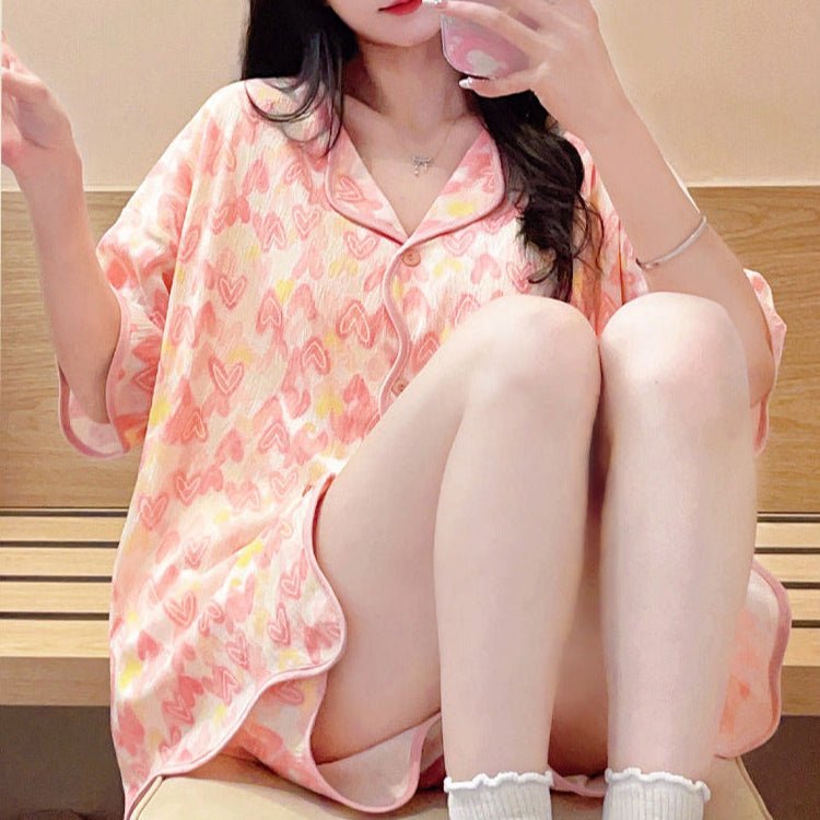 Heartcore Girlie Pajama Set – Built - In Bra Magic! - Zero Bra