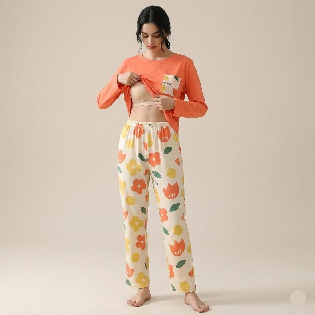 Hello Bear Stripe PJ Set – With Padded Comfort - Zero Bra